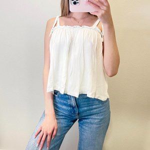 Hollister White Tie-Shoulder Tank Top